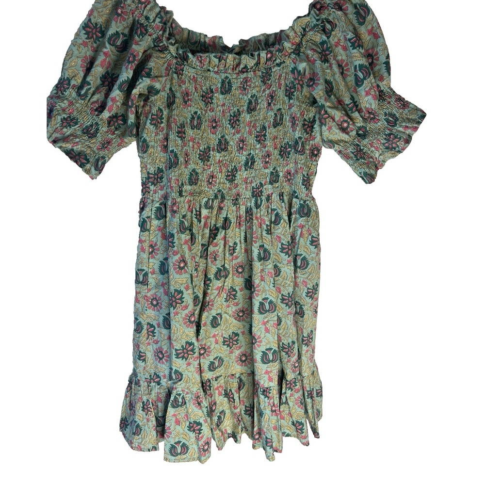 Millie Resort and Travel Smocked Milkmaid Dress‎ Floral Women S Pockets Cottage